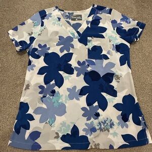 Butter-Soft Blue and White Floral Top